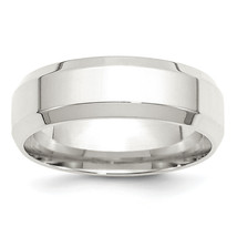 Silver 7mm Beveled Edge Size 12.5 Band QBEC070 - £68.50 GBP