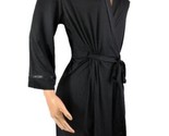 linea donatella robe Black Short Stretchy Wrap Style Size S/M - $15.84