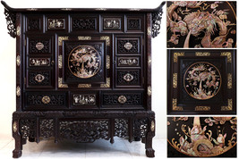 Beautiful Vietnamese Snail Mosaic Altar Cabinet for ancient kings - £3,991.78 GBP