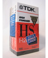 TDK T120 VHS Tapes Step Up Bonus Pack Contains 3 Tapes New Factory Sealed - £10.87 GBP
