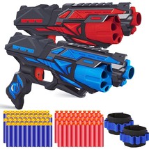 2 Pack Blaster Toy Guns For Boys Fit For Nerf Guns Darts, 6-Dart Rotating Barrel - £33.39 GBP