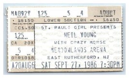 Neil Jeune Concert Ticket Stub Septembre 27 1986 East Rutherford Neuf Ma... - £40.15 GBP