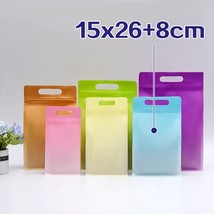 50Pcs/Lot Colorful Plastic Zip Lock Stand Up Bag with Hang Hole Self Seal Tear N - £87.24 GBP