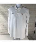 Adidas Men's Small Chicago Bulls Polo Shirt, 100% Polyester NBA Coach White - £15.50 GBP
