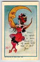 Dwig Signed Postcard Lady Bearded Moon Man Human Face Fantasy 1908 Chas Rose 21 - £61.05 GBP