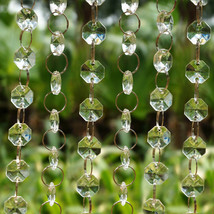 Chandelier Acrylic Octagon Lamp Prism Bead Chain Wedding Garland Pendant 33FT 10 - £7.24 GBP