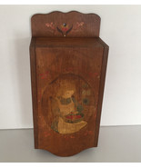 vintage wall hanging wood recipe file storage handmade primitive country... - $32.62