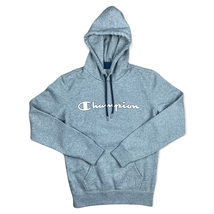 Champion Hoodie Mens XS Pullover Logo Print Hooded Sweatshirt in Light Grey - £12.10 GBP