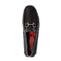 Parma Genuine Caiman Belly Slip On Driving Loafers Black image 4
