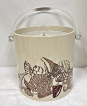 Vintage MCM Sigma Ice Bucket Seashell Beach Design Lucite Handle And Lid - $29.21