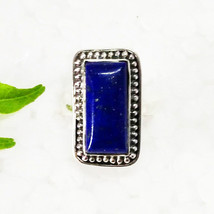 925 Sterling Silver Lapis Lazuli Ring Handmade Jewelry Birthstone Ring All Size - £27.59 GBP