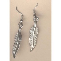 Feather Earrings Native American Bird Charm Jewelry Silver Large - £4.77 GBP