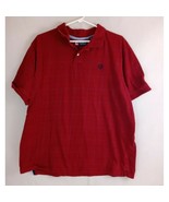 Chaps Men&#39;s Red Polo Shirt With Black &amp; Blue Plaid Design Size XL - $12.86