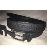 Michael Kors Mens  Belt BLACK LOGO Silver Buckle SZ 34 NEW - $32.96