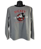 DISNEY Classic Mickey Mouse 1928 Nice Guy Embroidered Gray Fleece Sweats... - $17.64