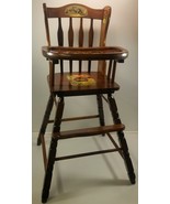 MI) Vintage Wooden Baby Feeding High Chair Furniture with Removable Tray  - £98.68 GBP