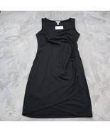 Leith Dress Womens L Black Sleeveless Boat Neckline Ruched Side Casual O... - £39.21 GBP