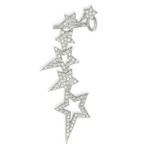 Sterling Silver Multiple Shooting Stars Clear CZ Right Ear Climber Earring - £37.81 GBP