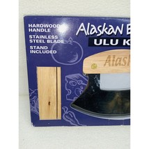 Ulu Knife Alaskan Explorer Hardwood Handle Stainless Steel Blade Stand Included - £11.30 GBP