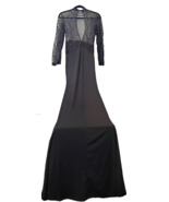 Miss Ord Damen Netz Offener Rücken Pailletten Abendkleid, Schwarz, Klein - $1,030.27 MXN