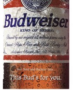 1996 Budweiser Beer Print Ad Vintage This Bud&#39;s For you 8.5&quot; x 11&quot; - €17,28 EUR