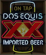 New DOS Equis XX Imported Beer On Tap Beer Bar Pub Light Lamp Neon Sign 24&quot;x20&quot; - £203.97 GBP