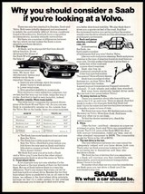 1974 Magazine Car Print Ad - SAAB 99 vs VOLVO 142 Detail Comparison A7 - $5.93