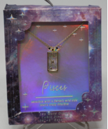 14k Gold Dipped Pierced Glass Zodiac PISCES Pendant Necklace - Gold NWT - $9.89