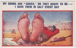 Bamforth Comic Vacation Postcard No. 1883 My Corns Are Cured I Have Them In Salt - $2.99