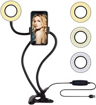 Selfie Ring Light with Cell Phone Holder Stand for Live Stream Makeup YouTube - £21.15 GBP
