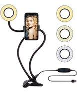 Selfie Ring Light with Cell Phone Holder Stand for Live Stream Makeup Yo... - £20.13 GBP