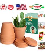 Durable 6-Inch Terracotta Plant Pots with Drainage Hole - Perfect for Su... - $701.41 MXN