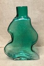 Rare Blenko Green Glass Puzzle Piece Wiggle Bottle Case By Hank Adams Eclectic - £465.18 GBP