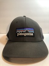 Patagonia Spell Out Cap Mountain Logo Mesh Snapback Trucker Baseball Hat Gray - £12.46 GBP