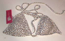 Xhilaration Leopard Print &amp; White Colored Size M(4-6) Bathing Suit Top - $8.12