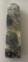 Agate Stone Crystal Tower Black Gray White  Tan 4.25” H X x 1.25” W - £13.39 GBP