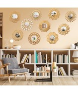 10 Pcs Boho Gold Mirrors for Wall Decor 10 Inches Decorative Wall Mirror... - $71.98