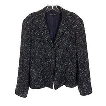 Womens Size 14 Lafayette 148 Purple Wool Blend Notched Lapel Tweed Blaze... - £31.25 GBP