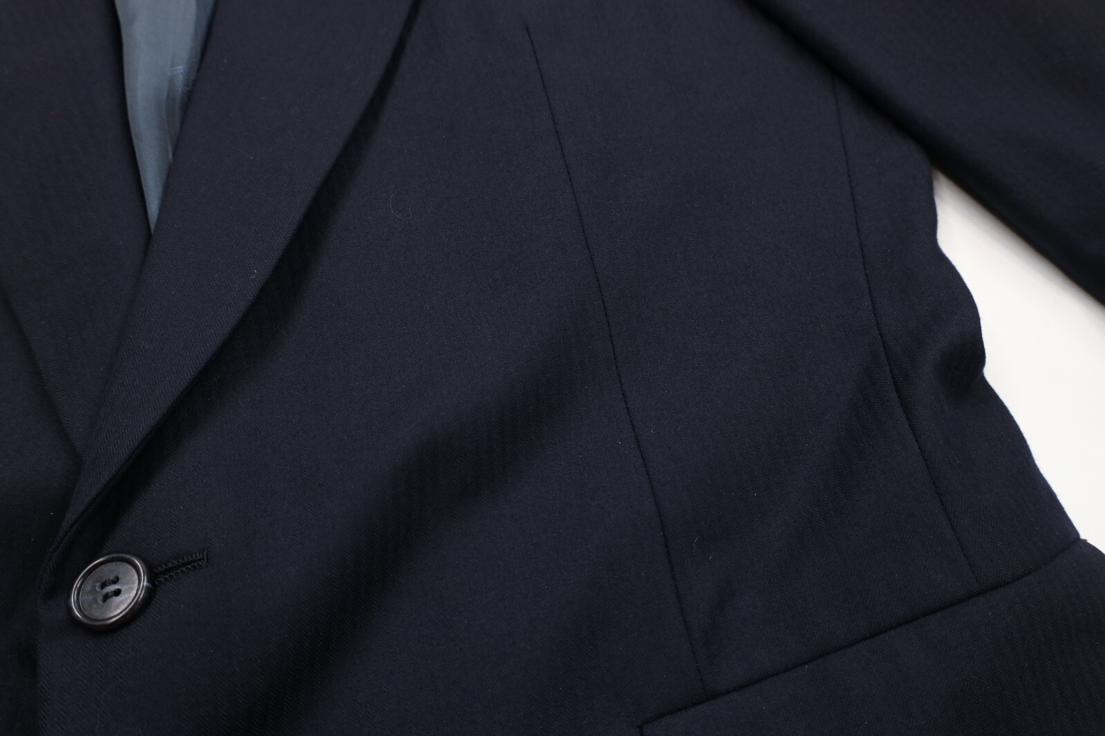 Vtg 80s Hickey Freeman Boardroom Mens 44R 2 Piece Wool Suit Navy Blue 36 Pants Item image 3