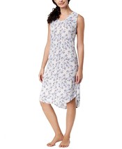Ande Womens Activewear Whisperluxe High Low Hem Printed Chemise,White,Small - $39.92