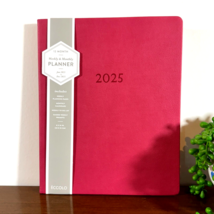 2025 Planner Monthly Weekly Layouts Notes Pages Eccolo Habit Trackers 8x10 Red - $28.86