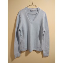Tommy Hilfiger Women&#39;s Light Blue V-neck Cable Knit Sweater Size XL Long... - £13.40 GBP