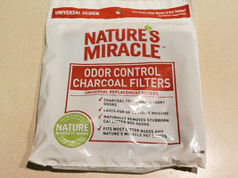 Natures Miracle Odor Control Universal Cat Filter Charcoal Filters 2 Count (NEW) - £4.70 GBP