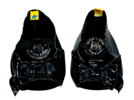 Build a Bear Black Dress Shoes Heels Peep Toe with Black Patent Bow Faux... - $4.88