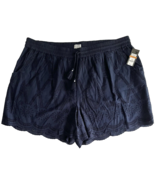 NWT Crown &amp; Ivy Navy Blue Eyelet Lace Lined Drawstring Waist Shorts Size 3X - $39.08 CAD