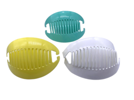 Tzers Hair Cincher Clips Banana Comb Lot 3 Set Vintage Yellow Teal White - £43.95 GBP