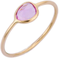 18k Yellow Gold Pink Sapphire Solitaire Ring  - £181.77 GBP