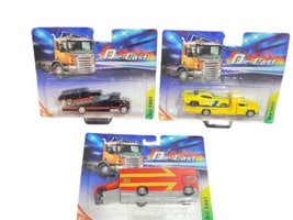Lot of 3 Die-Cast Team Hauler Trucks And Cars Black, Yellow and Red - £27.14 GBP