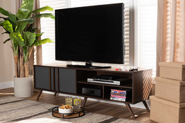 Pease Two-Tone Gray and Walnut 2-Door TV Stand - $265.00