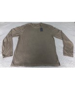 John Varvatos Men&#39;s Tan Long Sleeve 100% Cotton T-Shirt Vintage Wash Siz... - $69.34 CAD